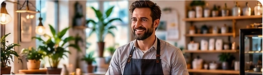 A friendly local business owner